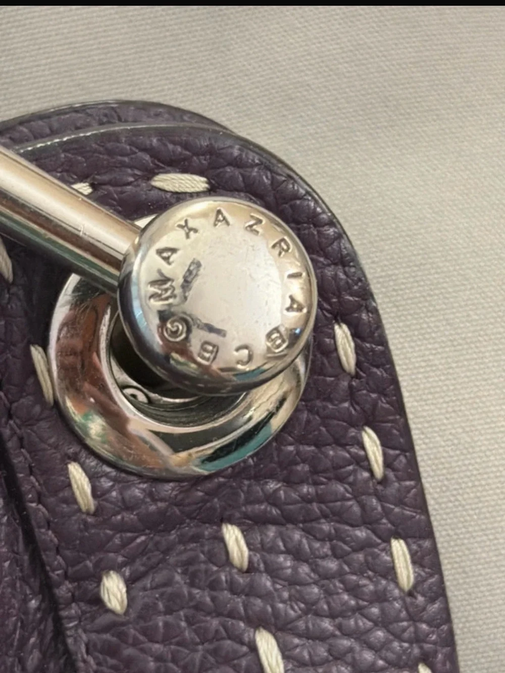 BCBGMaxAzria Deep Plum Leather Shoulder Bag